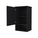 Carrizo Medicine Cabinet in Melamine With One Door, Black B128P237146