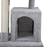 ZNTS Double Level Cat Tree Stand House Furniture Kittens Activity Tower Posts Kitty Pet Play House W2181P190604