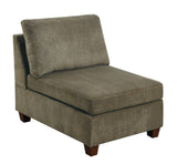 Contemporary 1pc Armless Chair Tan Color Chenille Fabric Modular Corner wedge Sofa Living Room B011127809