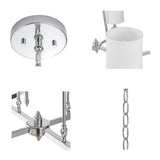 6-light Chandelier with Fabric Drum Shades Chrome See below B035P264527