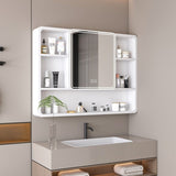 Aluminium Medicine Cabinet Mirror, 35 x 28 Inches Medicine Cabinet with 3 Colors LED Light and 11053490