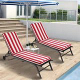 2PCS Set Outdoor Lounge Chair Cushion Replacement Patio Funiture Seat Cushion Chaise Lounge W2911P203974