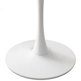 ZNTS 32"Modern Round Dining Table with Printed White Marble Table Top,Metal Base Dining Table, End Table W75764013