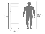 Black 3-Shelf Wardrobe with Mirror and Open Storage B062P227647