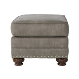 Leinster Faux Leather Upholstered Nailhead Ottoman T2574P196951