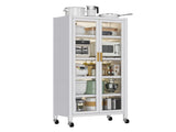 Open-door kitchen shelving Floor-to-ceiling multilevel household microwave storage cabinet bowls W509P164654