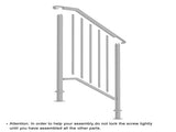 Handrails for Outdoor Steps, Iron Fits 2 Step, Transitional 10964256