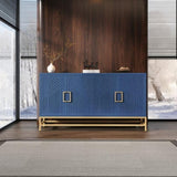 TREXM Retro-Style Sideboard with Adjustable Shelves, Rectangular Metal Handles and Legs for Kitchen, N715P232695M