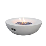 ZNTS 42 Inch Outdoor Concrete Propane gas Fire Pit bowl in Antique white color W2620P182362