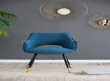 Set of 2 Blue Fabric Side Chair, Living Room Bedroom Kitchen Vanity Accent Chair, 23" x 23" x 34" W2078127365