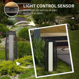 Gray Waterproof Outdoor Floor Lamp with Auto On/Off LED Lights 93977605