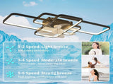 41Inches Ceiling Fan with Lights Remote Control Dimmable LED, 6 Gear Wind Speed Fan Light 02346944