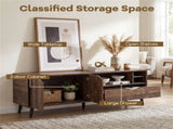 59" Rustic TV Stand for 65-inch TVs, Media Console with Cabinet, Drawer & 3 Open Shelves 51590607