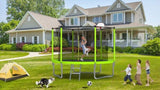 ZNTS 10FT Trampoline for Kids, Basketball Hoop and Ladder, Outdoor Kids Trampoline with Safety 41678425