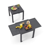 Retractable outdoor dining table, gray patio table for 4-6 with Aluminum Frame 53682581