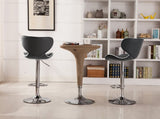 Masaccio Upholstery Airlift Adjustable Swivel Barstool with Chrome Base, Set of 2, Grey T2574P164835