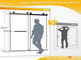 Frameless Double Sliding Shower Door 56-60 "W x 74" H, 5/16 " Tempered Glass, Explosion Proof W1675P435496