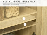 Sideboard Buffet Cabinet with Rattan Doors, Natural 47648043