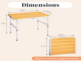 3ft Aluminum Alloy Folding Table wood grain color 14252439
