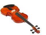 GV100 1/4 Acoustic Violin Case Bow Rosin Strings Tuner Shoulder Rest Natural 65307684