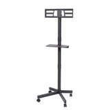 Mobile TV Stand on Wheels, Height Adjustable Tilt Rolling TV Stand with Media Shelf for 23-60 inch 45696785