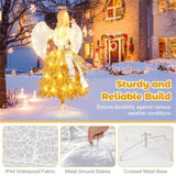 5.2ft Pre-Lit Angel Christmas Tree - 150 Warm White LEDs, Golden/White Design with Angel Figure & 65481508