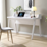 Home office writing desk Ground outlet USB-A ports finished on the back Wooden leg frame B107P302908