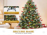 6 ft Pre-lit Artificial Christmas Tree with 818 Tips 250 Lights,-Green Christmas Tree w/Pine Cones 93555101
