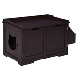 ZNTS Brown Wooden Cat Litter Box ,Cat Washroom,Nightstand ,End Table 63717089