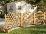 Set of 2 Retractable Arched Wooden Fences 205 x 33.5 x 80 cm Teak Finish Fir Wood 48778453