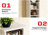 5-Tier Duplex Bookcase MDF Painted Item Display Rack 20*12.99*70.87in White Cabinet with Black Inner 01046997