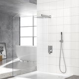 Dual Shower Head - 10 Inch Wall Mounted Square Shower System with Rough-in Valve,Chrome W1243P262627