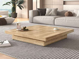 Square Veneer Coffee Table Sliding Top with Storage in Natural Wood Grain 39.4'' N735P388120N
