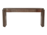 TREXM Entryway Table with Natural Wood Grain Finish, Console Table with Fluted Design, Oval Top and N715P288632P