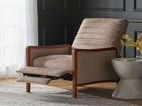 Mid Century Modern Fabric Channel Stitch Wood Pushback Recliner 70451.00FSND