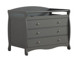 FCH 90*58*99cm Three Drawers With Seat Belt Baby Wooden Bed Nursing Table Grey 28089401