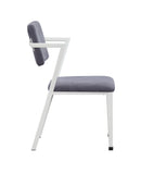 Grey and White Dining Chair with Padded Seat B062P209231