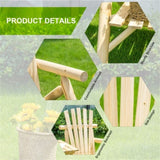 Wood Patio Chair Bench with Center Coffee Table/Garden chairs/courtyard chairs 59075108