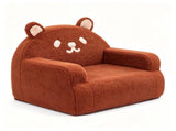 Kids Armchair Toddler Reading Sofa, Full Compression, Teddy Velvet Cute Brown Bear Shape Kids Sofa 13991023
