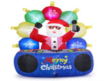 6ft Xmas Inflatable DJ Santa - RGB LED Orbs Music Mute Mode Stakes/Ropes Quick Setup Outdoor Party 68151189
