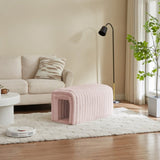 Ottoman bench storage foot rest for couch Pet Supplies Corduroy Bench Cat's nest to hide For the W1825P254871