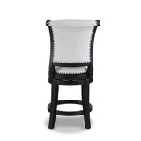 2pc Swivel Pub Stools Counter Height 24" Chair Upholstered Seat Nailhead Trim Footrest Wooden Dining B011P262311