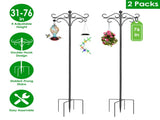 Shepherds Hook for Outdoor, 5-Prong Base Adjustable Height Garden Hook with Dual Sided Hooks, Sturdy 79891540