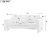 Mirod Comfy 3-seat Sofa with Wooden Legs, Modern for Living Room and Study N760P243326E