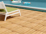 30-Pack Acacia Wood Interlocking Deck Tiles 12"x12" Quick Drainage for Patio Garden Poolside Natural 08436898