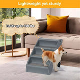 Foldable Dog Ramp Stairs Steps -Grey 69996437
