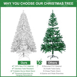 Artificial 5ft White Christmas Tree with 498PVC Mixed Branch Tips,Green,Hinged Premium & Foldable 63658582