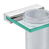 Dax Venice Bathroom Single Tumbler Toothbrush Holder Tempered Clear Glass Brushed Finish B2702P227034