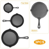3pcs Pre-Seasoned Cast Iron Skillets, 8 In, 10 In, & 12 In Cast Iron Frying Pans With Handles, Safe 89715103
