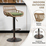 COOLMORE Modern Swivel Bar Stools Set of 2 Adjustable Counter Height Chairs with Footrest for W39594822